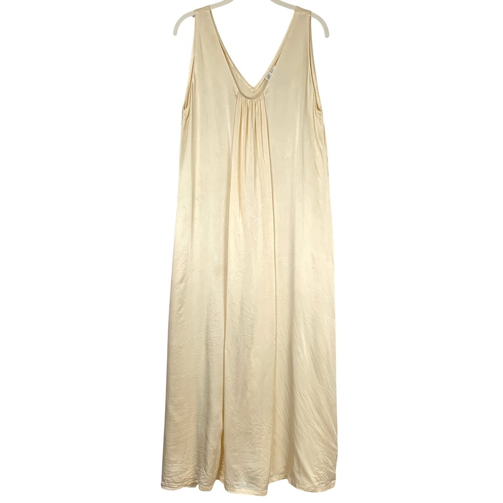VTG Cocoon by Randi Kristoffersen 100% Pure Silk Nightgown Sz M Butter Yellow